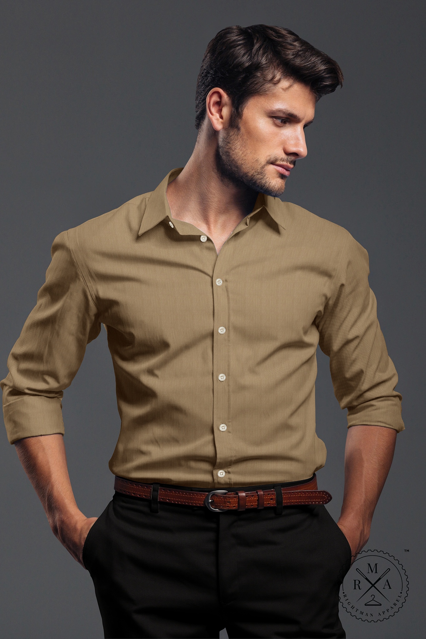 Khakhi Color Cotton Shirt SH168